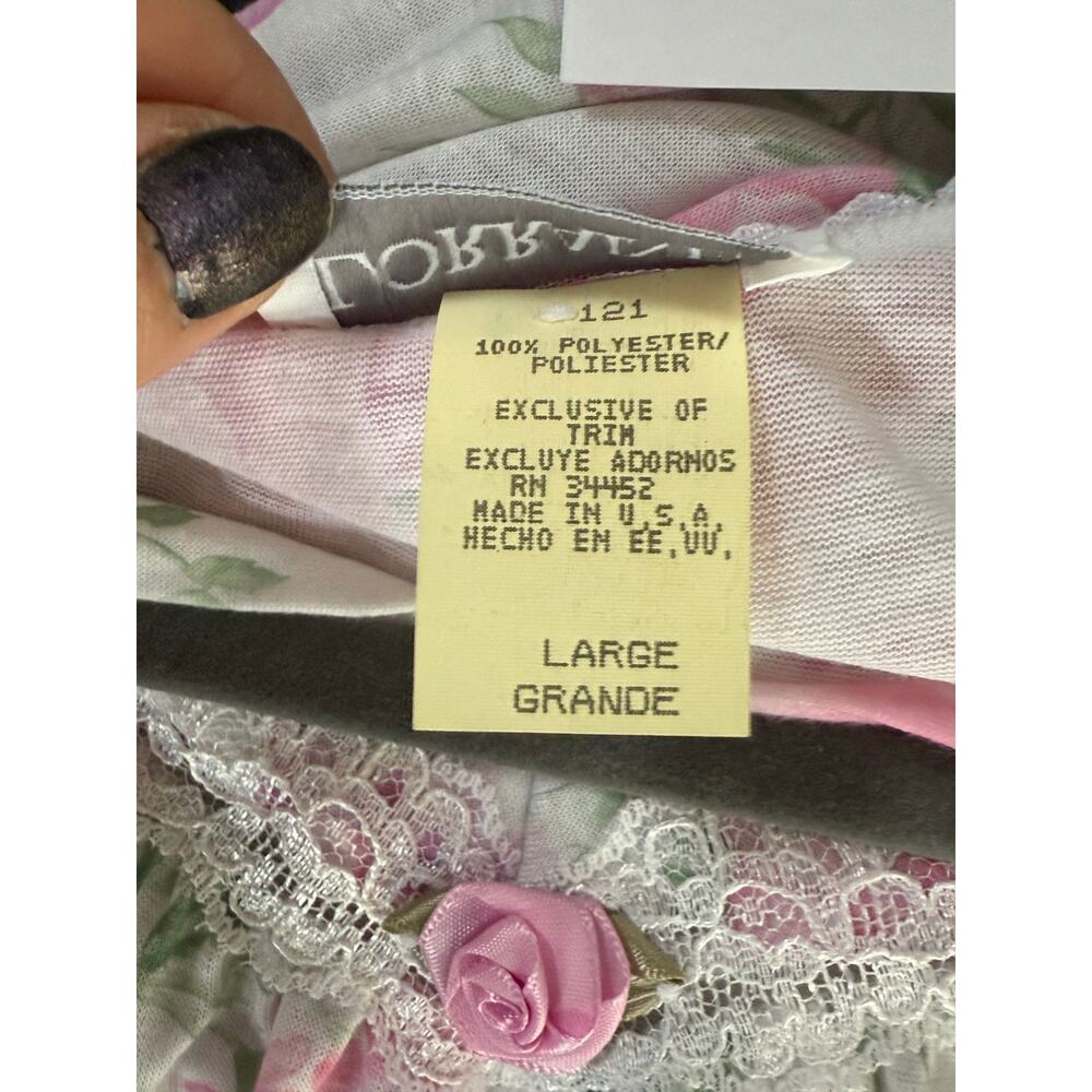 Vintage Deadstock Lorraine Nightgown Sleeveless Women's Large Floral CottageCore - Picture 5 of 7